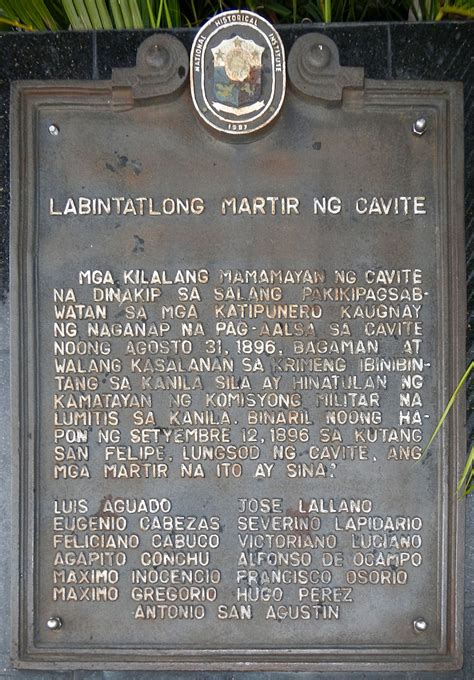 13 martyrs of cavite tagalog|13 martyrs of Cavite were executed September 12, 1896.